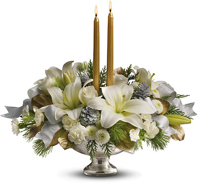 Teleflora&#039;s Silver And Gold Centerpiece